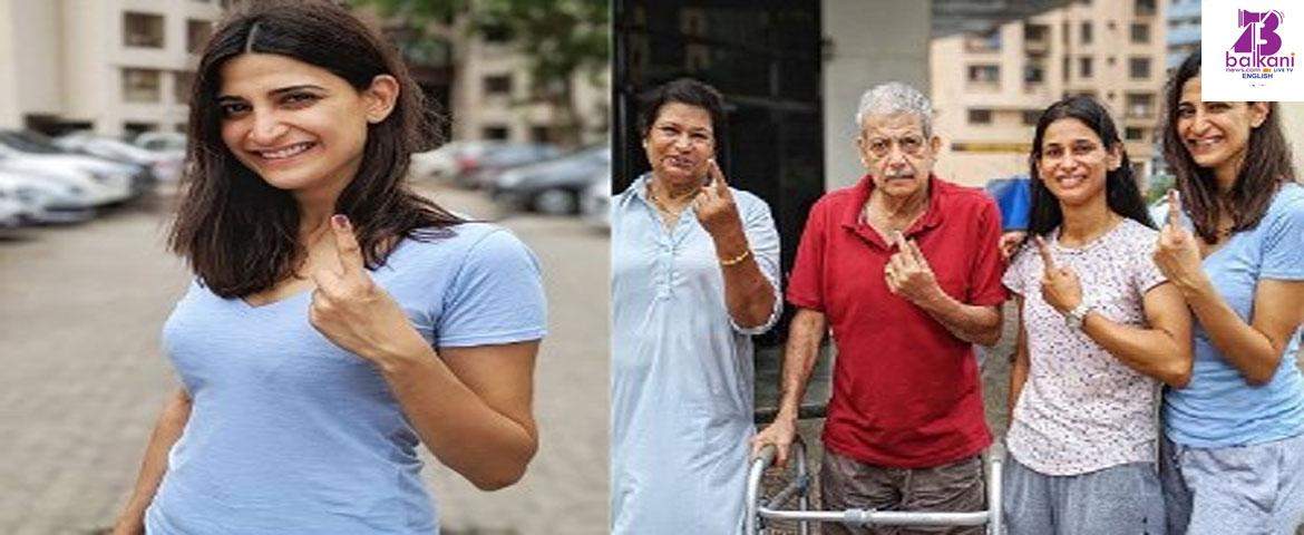 ​Aahana Kumra Cast Her Vote With Family